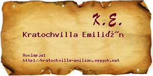 Kratochvilla Emilián névjegykártya